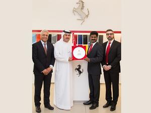 Ashok Khanna, Chief Executive Officer, Al Tayer Motors; Saeed Al Tayer, Managing Director, Al Tayer Motors, Jestin Augustine and Francesco Marchionna, Aftersales Manager, Ferrari Middle East and Africa