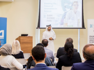 During the event, MBRU faculty members offered the audience a glimpse of their research ranging from neurodevelopmental disorders, vector- borne viral disease and antibiotic resistance, to asthma and obesity. 