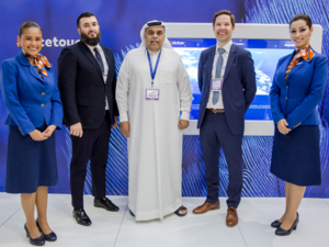 Jeyhun Efendi, Senior Vice President Commercial Operations at flydubai,Hamad Obaidalla, Chief Commercial Officer of flydubai, Teemu Ahola, Account Manager - Asia & Middle East at Visit Finland.