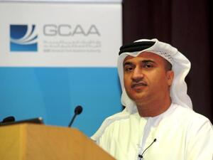 Ismaeil Al Belooshi presenting the GCAA e-services at Emirates Engineering Auditorium