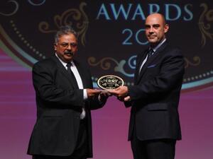 General Manager Alejandro Bernabé receiving award on behalf of Prasanna Rupesinghe