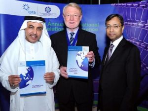 Faisal Al Zahrani, President, IPRA Gulf Chapter; Richard Linning, Global President, IPRA; and Sunil John, Vice President, IPRA-GC and CEO, ASDA’A Burson-Marsteller