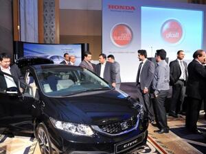 Guests at the Honda event experience the Honda Civic