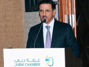 معالي سلطان المنصوري خلال ملتقى الأعمال الإماراتي البيلاروسي