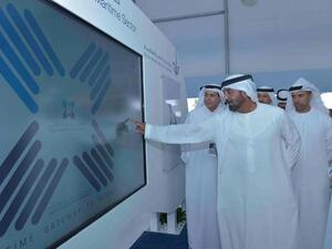 Sheikh Ahmed Bin Saeed during the official launch of Dubai Maritime Virtual Cluster at DIBS 2018.