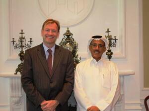 Khalaf Al Habtoor, the Chairman of the Al Habtoor Group and Doug Trappett, the Australian Ambassador to the United Arab Emirates