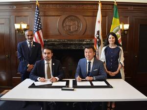 The MoU was signed by Fahad Al Gergawi, CEO of Dubai FDI, and Stephen Cheung, President of World Trade Center Los Angeles on behalf of Los Angeles City for International Relations.