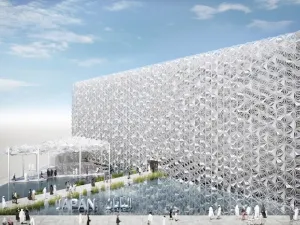 The pavilion is themed as ‘The Crosspoint for the Future’. (MEConstruction)