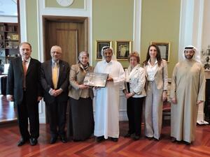 Khalaf Ahmad Al Habtoor with a delegation from The American University in Cairo