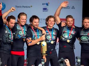 Land Rover BAR podium in 1st place at Portsmouth America's Cup World 