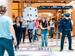 The giant MONOPOLY SMILE game is a life-sized, tailor-made version of the iconic property trading game featuring new elements that are inspired by the happiest city in the world, Dubai.
