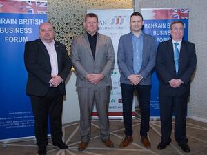 L to R: Mark Gravener, Head of BBBF’s SiGs; Simon Bromyard, Head of OGE SIG; Keynote speaker Troy Wrigley; and Richard Monkhouse of Arencon Contracting.