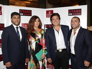 بعض من المشاهير اللذين حضروا المؤتمر الصحافي الذي أعلنت خلاله الإمارات للعطلات وشركة "ستارز أون بورد" تفاصيل الرحلة البحرية لهذا العام.