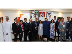 Omar Khan with the Chinese delegation.