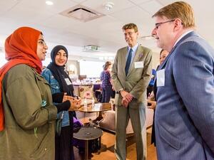 The delegation of faculty, staff, and students showcased their creative work, research, and shared experiences from the Middle East.