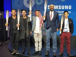 انضم كل من مصطفى سلامة، لينا خليفة وأيهم العتوم للمشاركين من مختلف أنحاء العالم والذين بلغ عددهم 7500 مشارك، ليمثلوا الأردن في مسيرة الشعلة لدورة الألعاب الأولمبية.