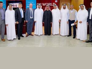 HE Sultan Ahmed bin Sulayem, Chairman and Group CEO of DP World (centre) with executives of Dutco Balfour Beatty LLC, BAM International Abu Dhabi LLC – Dubai Branch and senior officials from DP World 