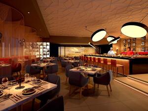 تتضمن قائمة الأطباق التي يقدمها مطعم تياترو تشكيلة منتقاة من المأكولات التايلاندية والصينية والهندية والإيطالية.