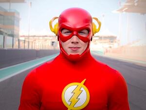 Warner Bros. World™ Abu Dhabi’s The Flash, who’s famed for his superpower of the Speed Force, was spotted doing some practice laps around Yas Marina Circuit!