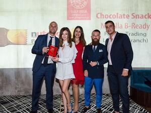 The Nutella Middle East team accepts the Product of the Year Award for B-Ready at the event's Gulf 2018 edition.