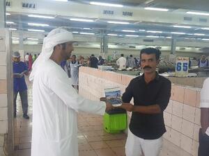 During the campaign, the Municipality distributed awareness leaflets to workers at the fish market and all shops.