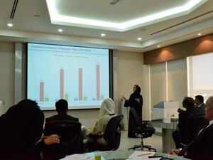 Noura Abbas Ahmed, Director, Training Department, EIBFS sharing the plans and programs for the insurance sector