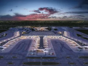 Spread over an area of over 76 million square meters (818 square feet), the first phase of the airport will serve 90 million passengers. (Anadolu Agency)