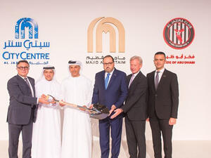 Majid Al Futtaim and Al Jazira Investment officials at the ground breaking ceremony.