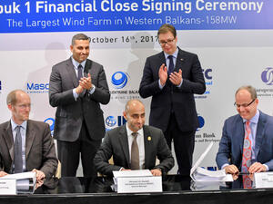 Masdar and Serbian officials at the signing ceremony in Belgrade.
