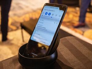 This prototype device has a notch in the top right hand corner of the display, which is something the company hasn't announced before. (TechRadar)