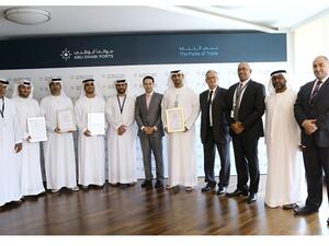 Captain Mohamed Juma Al Shamisi, CEO of Abu Dhabi Ports, received the certificates at the Abu Dhabi Ports headquarters, for all four sites in tandem.