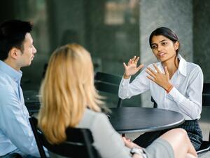 Asking questions of the interviewee is only expected but keep in mind that an interviewee who steps in with questions at the end of the interview is showcasing interest in the position. (Shutterstock)