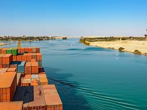 Traffic passing through Egypt’s Suez Canal on Wednesday reached an all-time record. (Shutterstock)