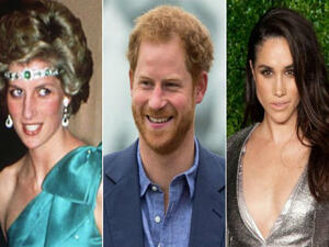 االراحلة ديانا والأمير هاري وميغان ماركل