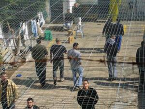 Palestinian prisoners at the Megiddo Prison. (AFP/File)