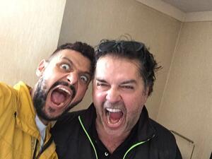 Ramez with Ragheb after he was punk'd. (Facebook)
