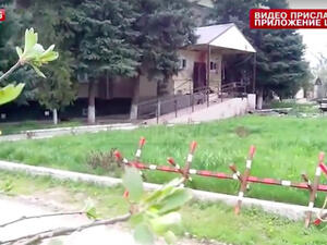 News footage shows the police station in Russia's Stavropol region after the suicide attack took place. (Screenshot/Life News)