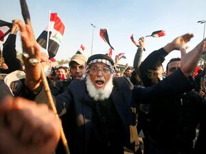 Sadr supporters have staged several protests against the Iraqi government ( AFP)