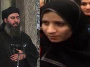 سجى الدليمي وزعيم داعش ابو بكر البغدادي في صورة تجميعية