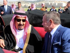 استقبال العاهل الأردني نظيره السعودي في مطار ماركا بعمّان