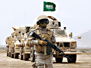 A member of the Saudi military stands at attention. (AFP/File)