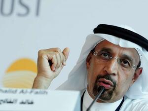 Saudi Minister of Energy, Industry and Mineral Resources, and chairman of Saudi Aramco Khalid Al-Falih. (AFP)