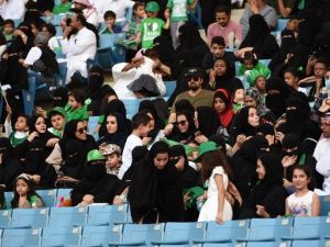 Hundreds of Saudi women filled a sports stadium for the first time (AFP/File Photo)