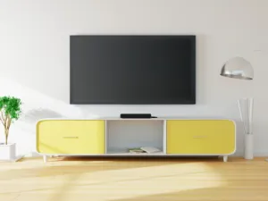 تمتاز تصاميم طاولات التلفزيون الحديثة ببساطتها  (shutterstock.com)
