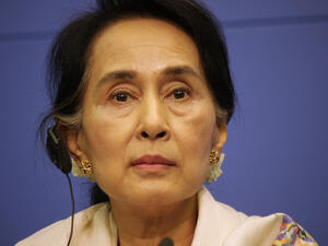 The portrait belonged to Suu Kyi’s husband, the Oxford academic Michael Aris, and was bequeathed to the college after his death in 1999 (Shutterstock/File Photo)