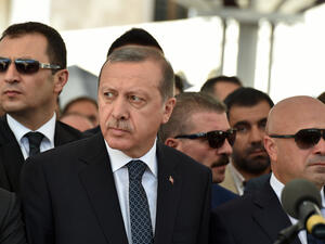 Outside the court on Wednesday, Erdogan's supporters waved banners and called for the death penalty, which was abolished in Turkey in 2004 when the country was seeking admission to the European Union (Shutterstock/File Photo)