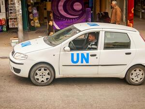 Car of  United Nations Relief and Works Agency (Shutterstock) Car of  United Nations Relief and Works Agency (Shutterstock)