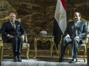 الرئيسان المصري عبد الفتاح السيسي (يمين) والتونسي الباجي قائد السبسي 