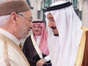 الملك سلمان وزعيم حركة النهضة راشد الغنوشي
