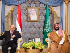 لقاء ابن سلمان بهادي هو الظهور العلني الثاني له بعد تقارير تحدثت عن إصابته 